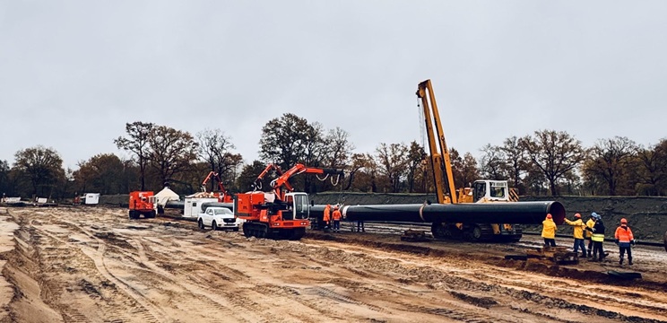 Beginn der automatischen Schweißarbeiten auf der WAD